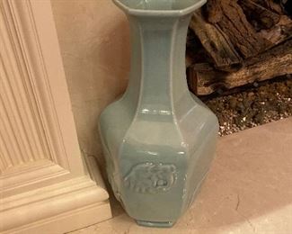 Celadon Elephant floor vase (2 of these) 18in high