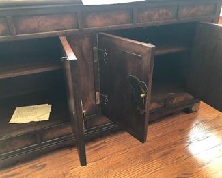 Henredon Asian Sideboard (60W x 16D x 27.5H)  with brass butterfly hardware 