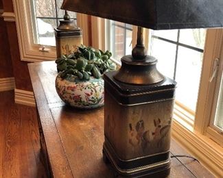 Asian ceramic base lamps