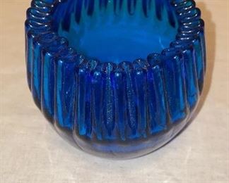 Beautiful blue cobalt hand blown glass piece