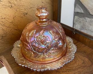 Imperial carnival glass butter dish small size