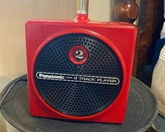 Red eight track tape player