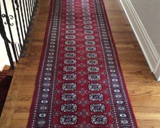 $625. Hand knotted wool runner 12’x 31”