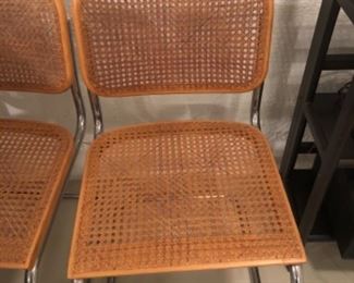 GAVINA marked 1960s  original cane tubular steel chairs 3 total $575 each