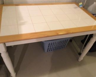 $45 tile and oak table