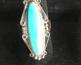 Turquoise and silver ring 