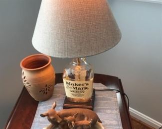 Makers Mark Lamp , fawn and mother 