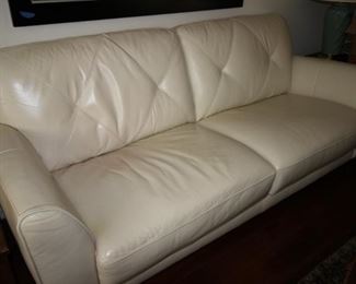 $450. White leather sofa. 80x36.