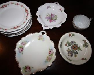 $20. Mismatched china, 9 pieces.