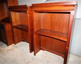 $50 each . Two matching bookcases with two more shelves. 48x12x32 