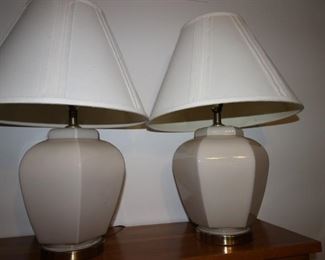 $40 pair. Ceramic table lamps.