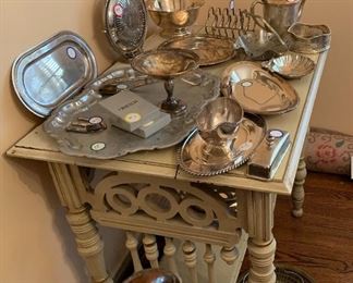 Various silver plate serving ware