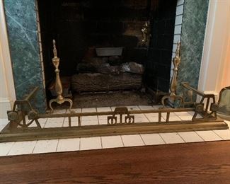 Fireplace tools, brass fireplace guard