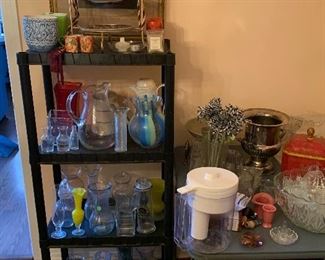 Vases, pitchers, punch bowl sets, new brita with filter,