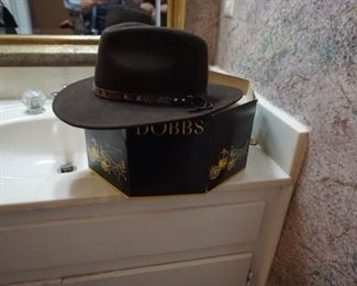 Cripple Creek Crusher hat with a Dobbs box