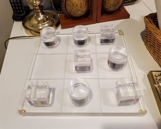 Vintage signed Van Teal acrylic Tic Tac Toe set