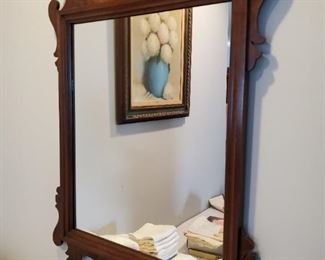 Antique wooden mirror