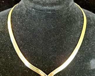 14k herringbone necklace
