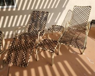 Brown Jordan chaise lounges and ottomans / side tables 