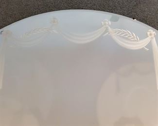 36" Art Nouveau etched mirror with beveled edge