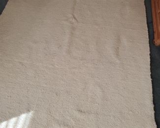 Vintage 6' x 9' natural wool woven area rug
