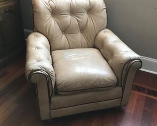 Leather armchair, 34"H x 36"D, Was $425, NOW $299