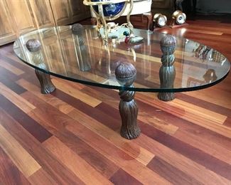 Glass coffee table, 60"W x 30"D,  Was $195, NOW $125