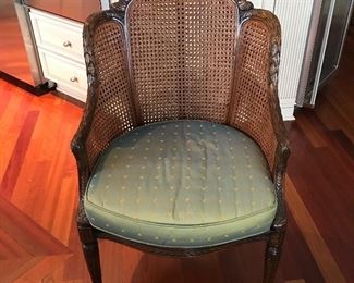 Walter E Smith walnut carved arm chair, 40"H x 22"D x 24"W,  $399