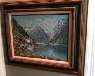Mountain lake scene pic by Eriksen, 23"W x 19"H, Was $95, NOW $65
