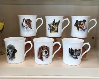 Queens bone china made in England , Rosina China Co, 6 dog mugs, $30