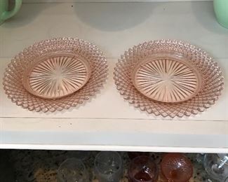 2 plates that go with pink sherbert glasses