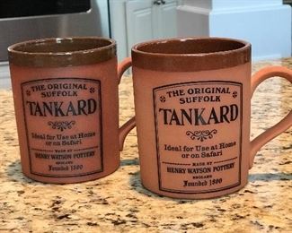Pair of Suffolk Tankard mugs, 5"H, $25