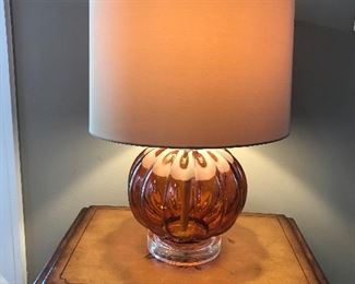 Amber base glass lamp, 17.5"H, $20