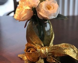 Rose, gold glass vase, 12"H,  Was $8,  NOW $4