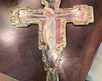 Painted cross,  18" x 14", $35