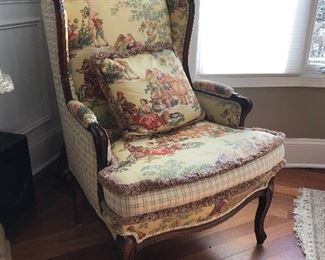 Custom upholstered wing back chair,  41"H x 30"W x 26"D,  was $275, NOW $199