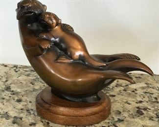 Bronze seal and baby, 8.5"W x 7"H, $30