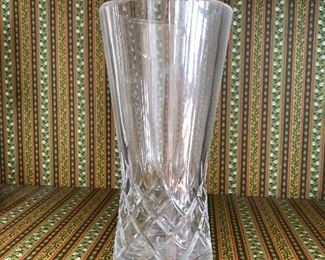 Crystal vase, 8"H,  Was $10, NOW $5