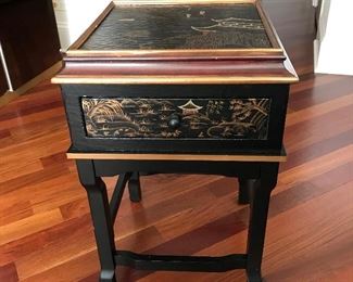 Asian accent table, 24.5"H x 16 x 16, $75