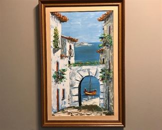 Greece oil painting,  21"H x 14"W, was $40, now $25