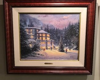 Christmas in the Ahwanee signed by Thomas Kinkade, 29"W x 25"H, $450