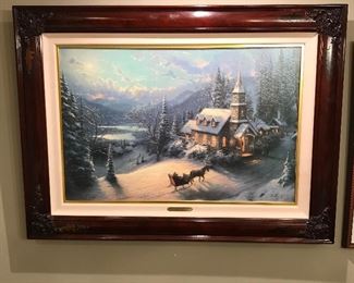Sunday Evening Sleigh Ride signed by Thomas Kinkade, 35" x 26"H, was $799, NOW $599