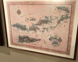Virgin Island Map, 31" x 24", was $20, NOW $10