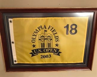 Olympia Fields US Open 2003 18th hole flag, 26" x 18.5", was $75, NOW $50