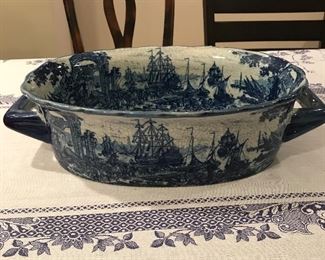 China Blue fine porcelain exclusively for Seymour Mann,  18" x 11.5" x 5.25"H, was $65, NOW $35