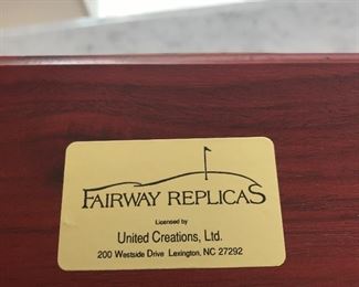 Sticker on bottom of fairway  replicas