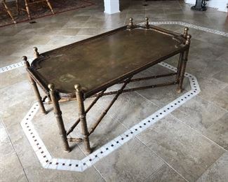Wood and Brass cocktail table, 40"L x23"D x 16"H, was $145, NOW $99