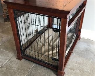 Wooden dog cage, 25"H x 31"D x 22"W, $125