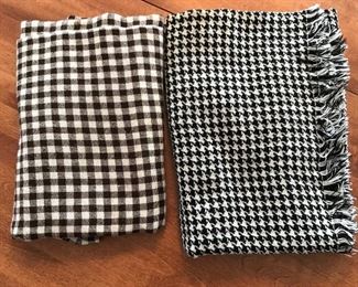 Brown Checked tablecloth, Black & white houndstooth table cloth,  $5 each