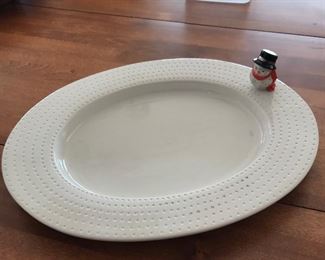 Nora Fleming Swiss Dot XLarge Oval Serving Dish Retired, slight crazing in the middle,  18.5" x 14.5", $135;   NOW $110 